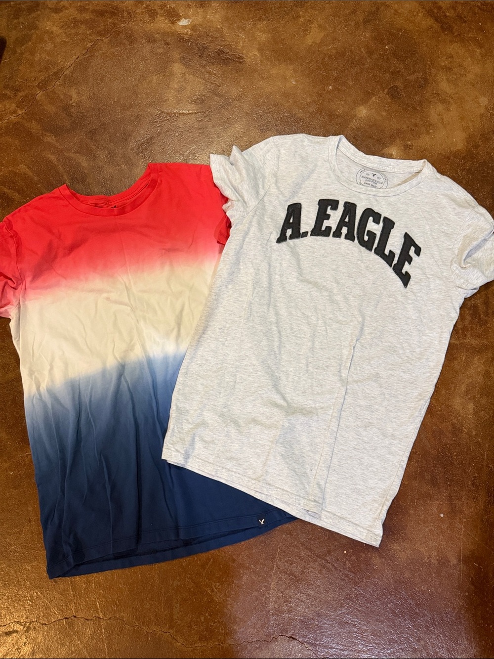 American Eagle Outfitters Heather Gray A.EAGLE Logo Tee - Gray & Black
